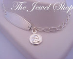 18cm ADJUSTABLE SIZE GUARDIAN ANGEL CHARM STERLING SILVER BABY to ADULT IDENTITY BRACELET