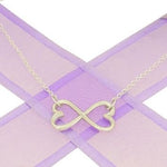 STERLING SILVER 20mm HEART INFINITY SYMBOL DESIGN CHARM PENDANT NECKLACE