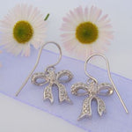 PASTICHE STERLING SILVER PAVE CZ 15mm BOW DESIGN EARRINGS -E777CZ