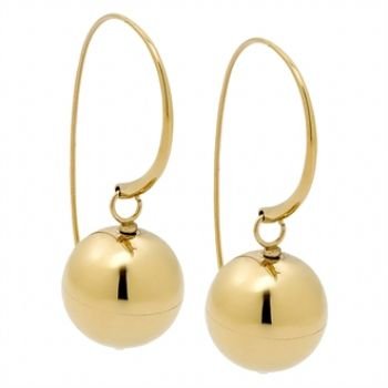 PASTICHE WOMENS YELLOW GOLD STEEL BALL DROP EARRINGS E866YG