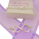 STERLING SILVER INFINITY SYMBOL DESIGN CHARM PENDANT BRACELET