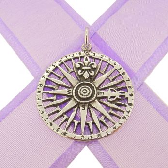 STERLING SILVER 28mm COMPASS CHARM PENDANT -CP-KB97-SS