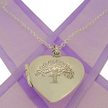 STERLING SILVER 20mm TREE OF LIFE PHOTO LOCKET NECKLACE -NLET-Tree-PhotoLocket-CA40