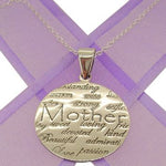 STERLING SILVER MOTHER DESIGN MESSAGE NECKLACE -NLET_SS_Mother