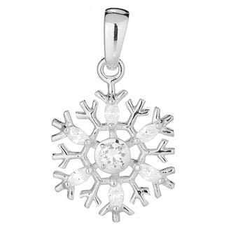 PASTICHE STERLING SILVER 17mm CZ SNOWFLAKE CHARM PENDANT NECKLACE P218CZ