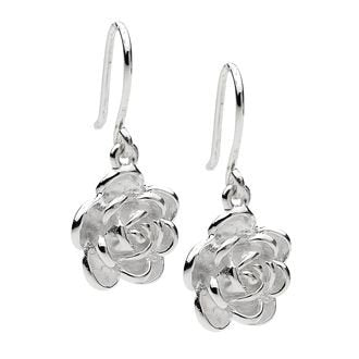 PASTICHE STERLING SILVER 20mm ROSE FLOWER CHARM EARRINGS E756M