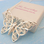 45CM STERLING SILVER BUTTERFLY NECKLACE CHARM PENDANT