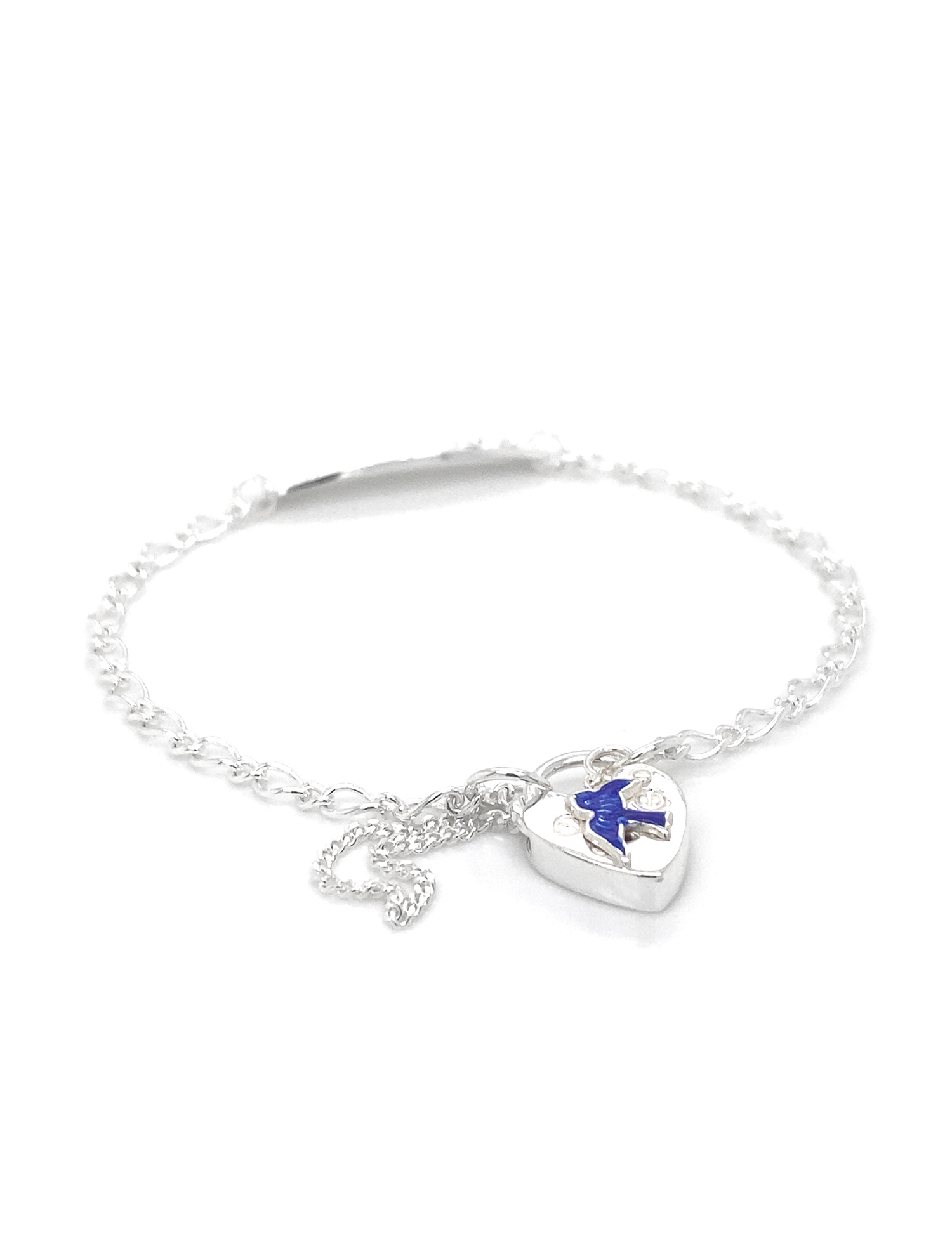 Bluebird of Happiness Curb Padlock Bracelet