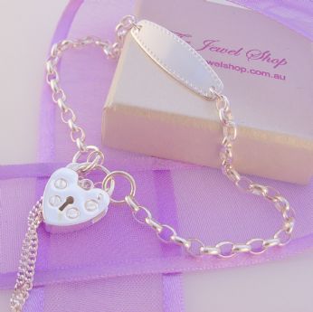 19CM STERLING SILVER IDENTITY OVAL BELCHER PADLOCK BRACELET -BLET_ID_SS_0003