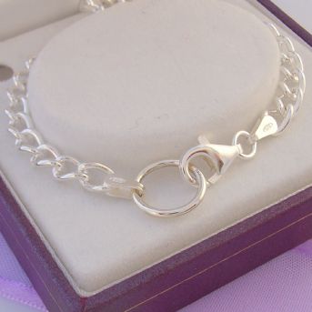 STERLING SILVER 4.5mm CLIP ON CHARM CARRIER BRACELET BLET_SS_LC115_19