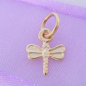 9CT GOLD SMALL 8mm x 11mm DRAGONFLY CHARM 9Y_HR3487