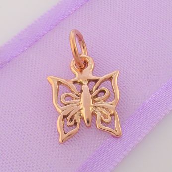 9CT ROSE GOLD 11mm BUTTERFLY CHARM 9R_KB41