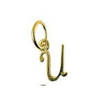 9CT SMALL ALPHABET INITIAL LETTER U CHARM -9ct_HR1659U