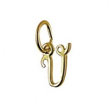 9CT SMALL ALPHABET INITIAL LETTER V CHARM -9ct_HR1659V