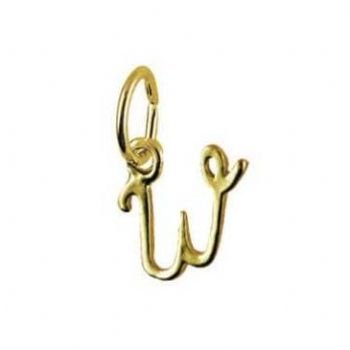 9CT SMALL ALPHABET INITIAL LETTER W CHARM -9ct_HR1659W
