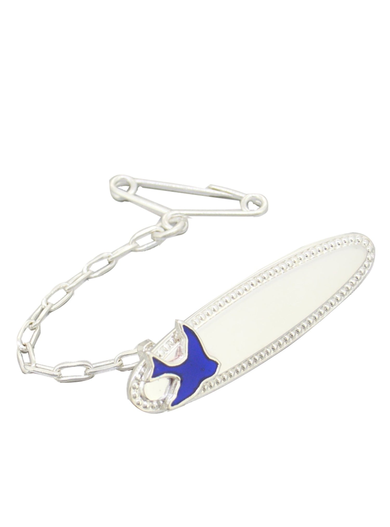 Bluebird Sterling Silver Oval Identity Name Baby Brooch