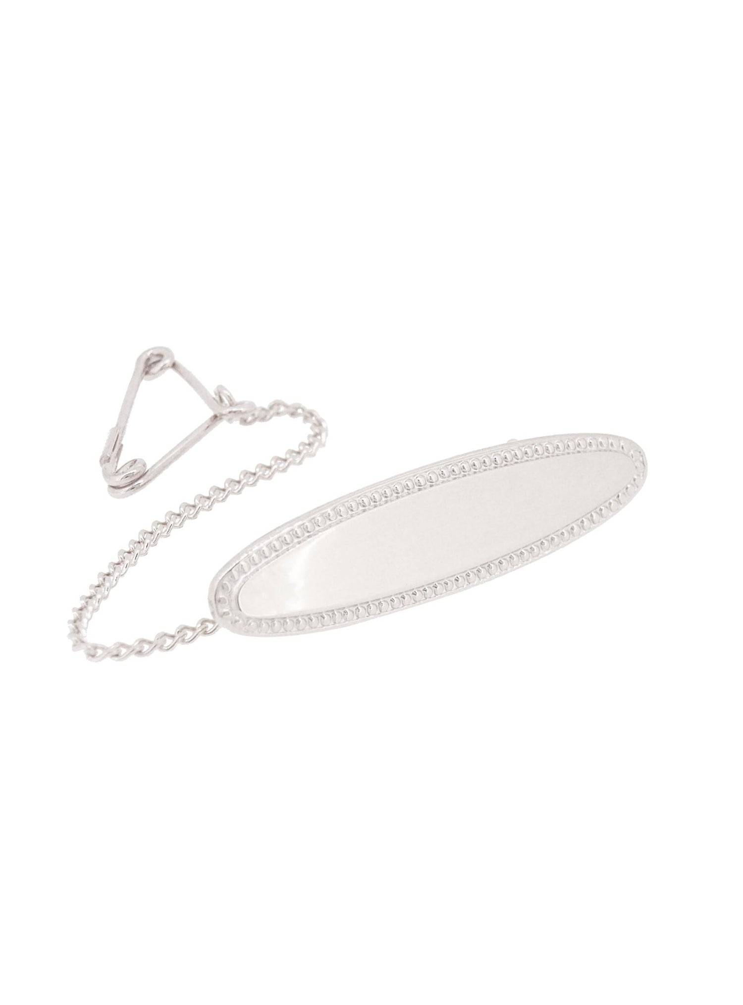 Sterling Silver Oval Identity Baby Brooch