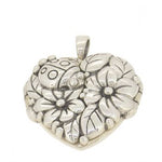 STERLING SILVER 22mm HEART LADYBUG FLOWER PHOTO LOCKET NECKLACE