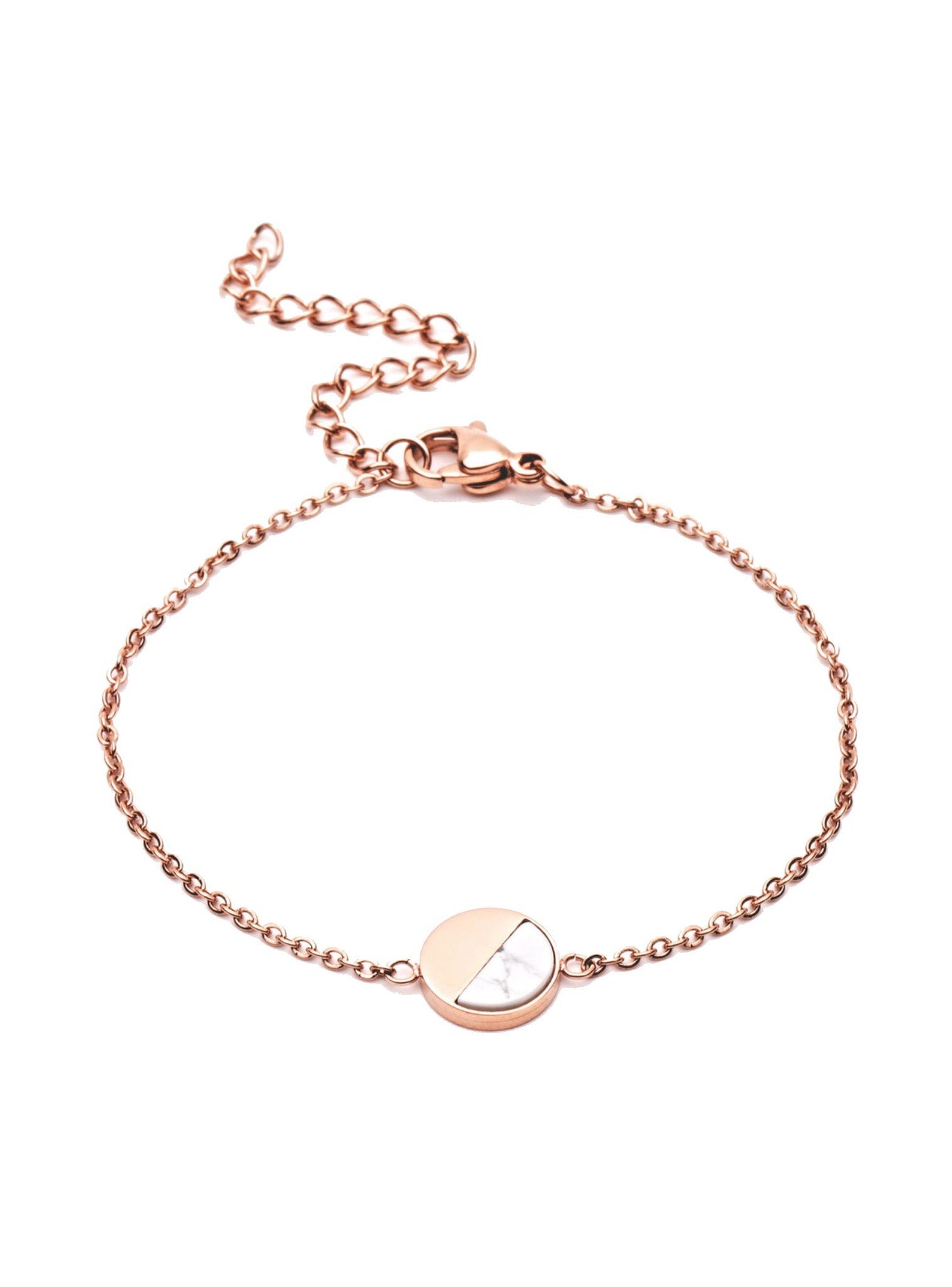Pastiche Moonglade Rose Gold Stainless Steel Bracelet With Howlite