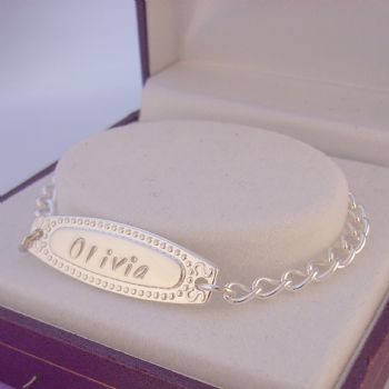 16cm PERSONALISED BABY NAME IDENTITY BRACELET -BLET-ID4-OLC80
