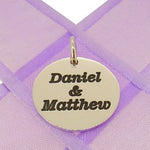 19mm ROUND PERSONALISED NAME MESSAGE COIN PENDANT -19mm-SS