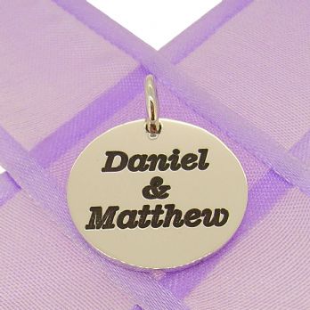 19mm ROUND PERSONALISED NAME MESSAGE COIN PENDANT -19mm-SS