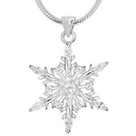 PASTICHE STERLING SILVER 25mm CZ SNOWFLAKE CHARM PENDANT NECKLACE MJ022CZ_40
