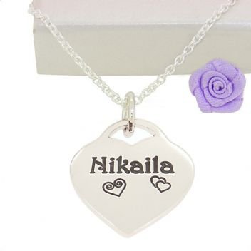 19mm PERSONALISED HEART NAME PENDANT -19mmH-ca40