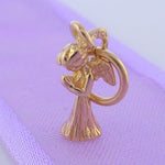9CT GOLD SMALL 4mm X 13mm ANGEL PRAYING CHARM 9Y_HR983