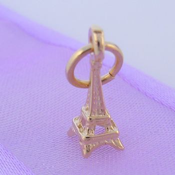 9CT GOLD SMALL 5mm X 13mm PARIS EIFFEL TOWER CHARM 9Y_HR993
