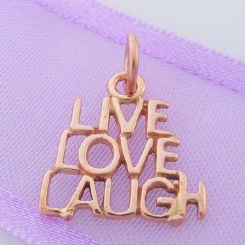 9CT ROSE GOLD LIVE LOVE LAUGH CHARM 9R_HR2002