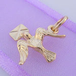 SOLID 9CT GOLD 15mm DOVE of PEACE LOVEBIRD CHARM 9Y_HR339