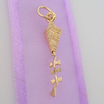 SOLID 9CT YELLOW GOLD 6x27mm FLYING KITE CHARM PENDANT - 9Y_HR2883
