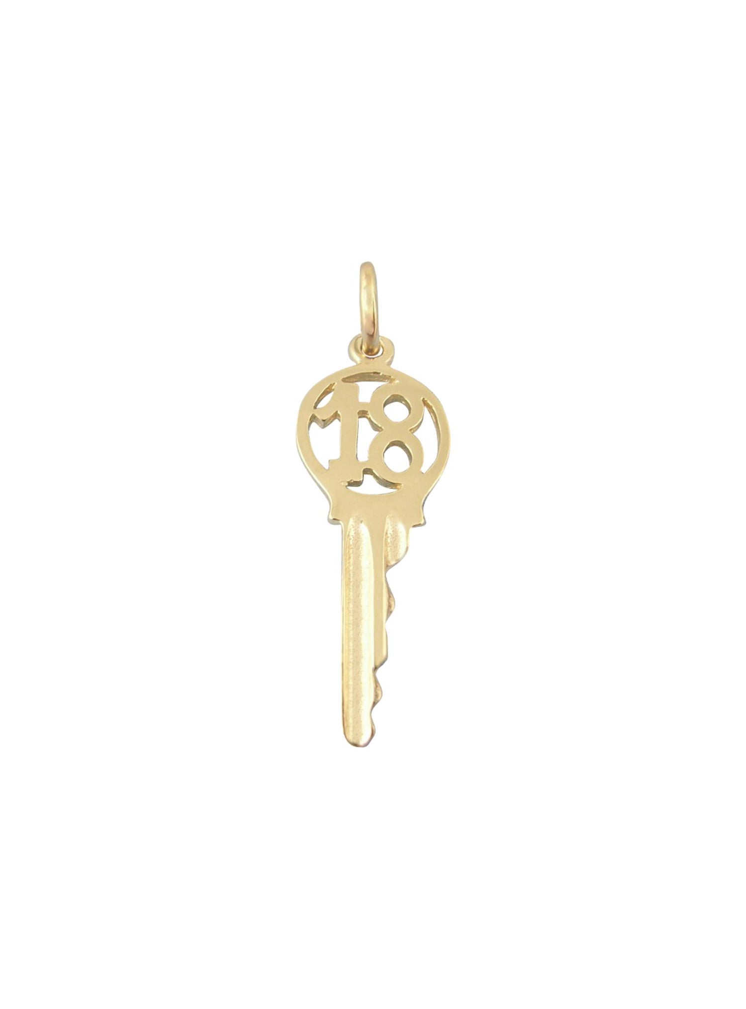 Birthday 18th Key Charm Pendant in 9ct Gold