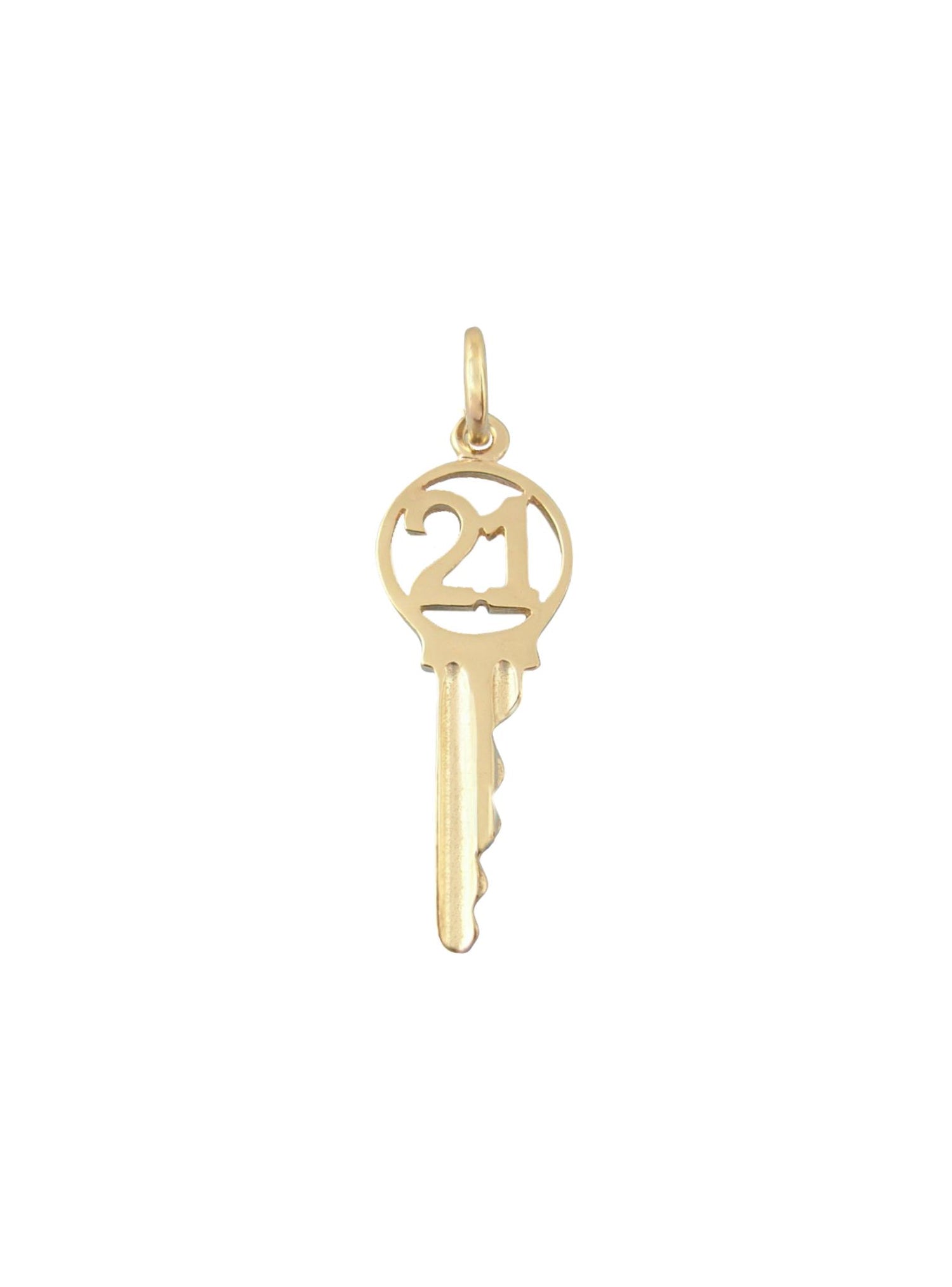 Birthday 21st Key Charm Pendant in 9ct Gold