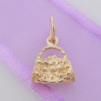 9SOLID 9CT GOLD 10mm x 13mm HANDBAG PURSE CHARM PENDANT -9Y_HR563