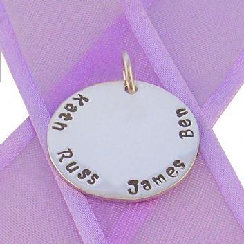 23mm ROUND PERSONALISED NAME PENDANT -23mm-SS