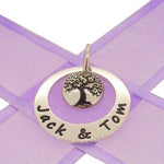 25mm CIRCLE OF LIFE PERSONALISED 12mm TREE OF LIFE NAME PENDANT