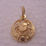9CT GOLD EGYPTIAN SCARAB SYMBOL RA CHARM PENDANT - 9Y_HR1859