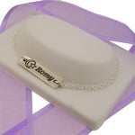STERLING SILVER RECTANGLE IDENTITY MESSAGE DESIGN PERSONALISED BRACELET -BLET-30mmRect-SS-CA60