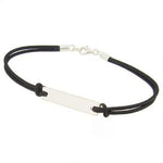 UNISEX STERLING SILVER RECTANGLE IDENTITY MESSAGE DESIGN PERSONALISED BRACELET Made in Sizes Baby up to Adult