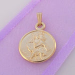 9CT GOLD 13mm ST CHRISTOPHER PATRON SAFE TRAVEL PENDANT -9Y_CP_HR2278