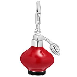 PASTICHE STERLING SILVER 17mm x 23mm RED PERFUME BOTTLE HOOKED ON CLIP CHARM QC189RD