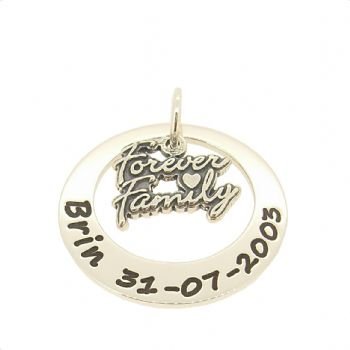 27mm CIRCLE OF LIFE FAMILY FOREVER PERSONALISED NAME PENDANT