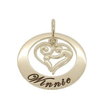 27mm CIRCLE OF LIFE MOTHER BABY LOVE HEART PERSONALISED NAME PENDANT