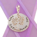 23mm ROUND PERSONALISED TREE OF LIFE NAME PENDANT -CH-23mm-KB60-SS