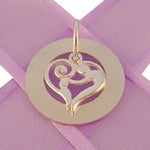 25mm CIRCLE OF LIFE PERSONALISED MOTHER BABY HEART NAME PENDANT -25mm-KB47-ss