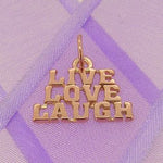 SOLID 9CT ROSE GOLD 17mm LIVE LOVE LAUGH CHARM PENDANT - 9R_HRKB119