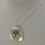 22mm FAITH HOPE LOVE CIRCLE TREE OF LIFE MESSAGE NECKLACE -NLET-22mmLoveHopeFaith-TOL-CA40