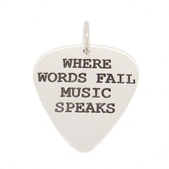 26mm x 30mm UNISEX PERSONALISED GUITAR PICK MESSAGE PENDANT